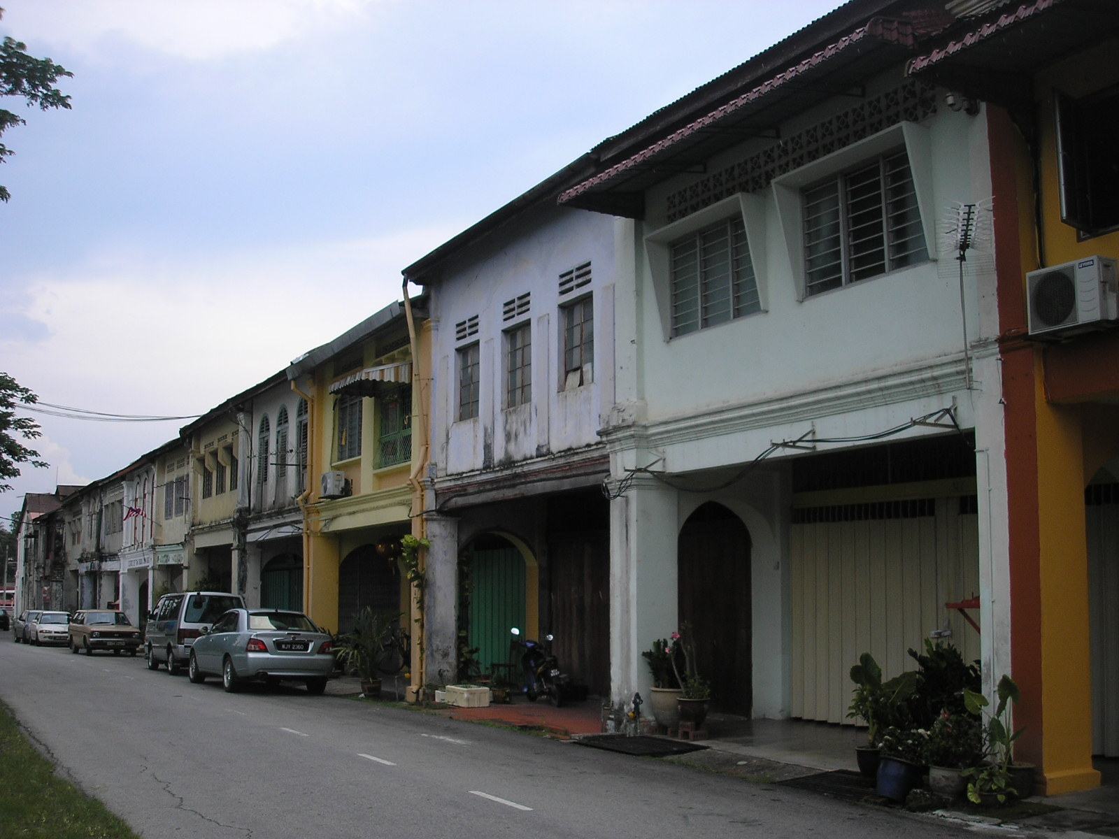 A row of terrace homes in a Perak neighbourhood
